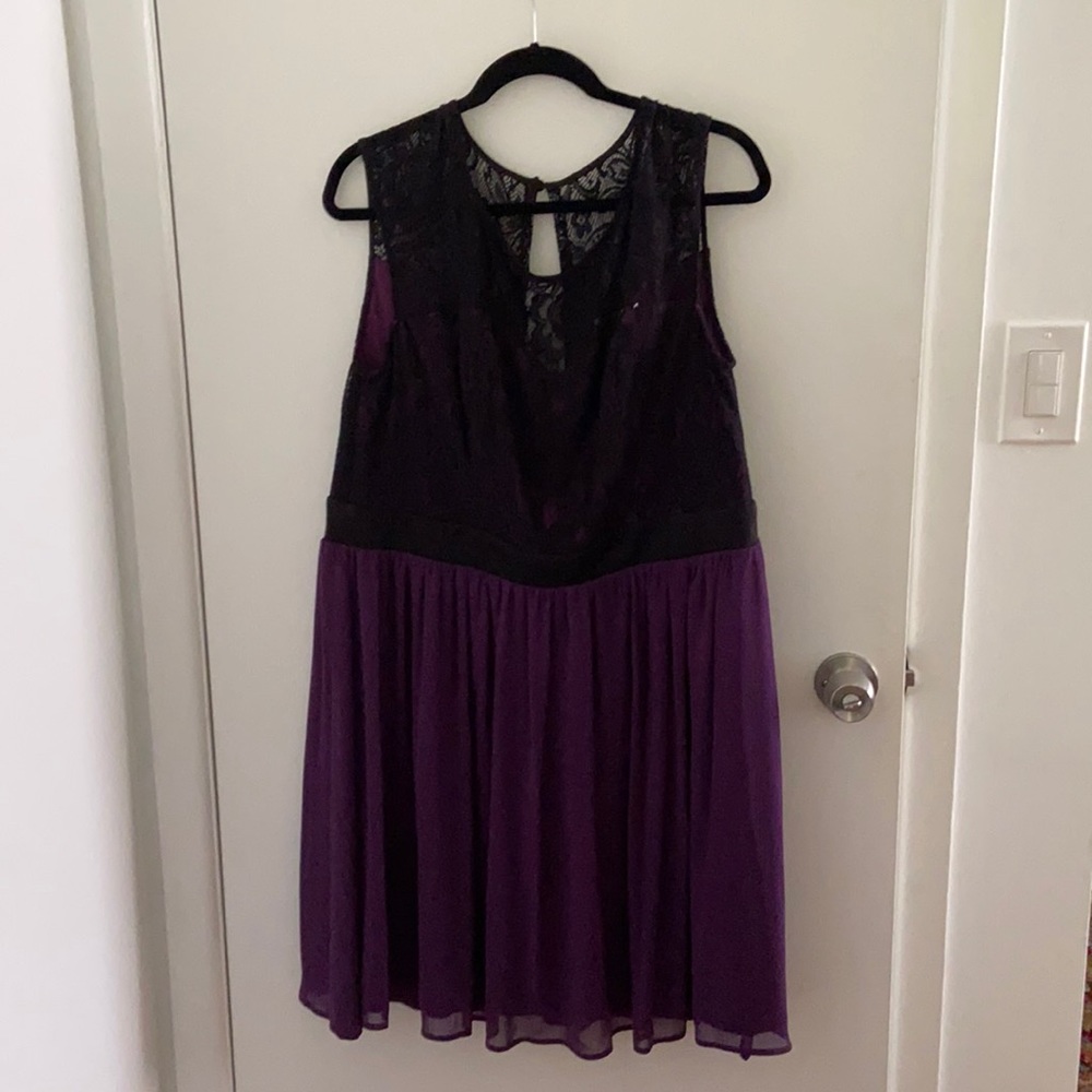 Purple Illusion Neckline Cocktail Dress
